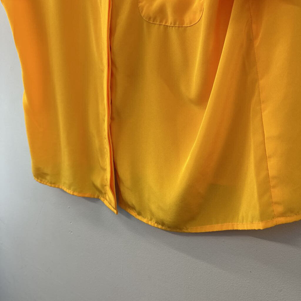 Vintage Alyssa Carr Yellow Short Sleeve Button Down Top Medium