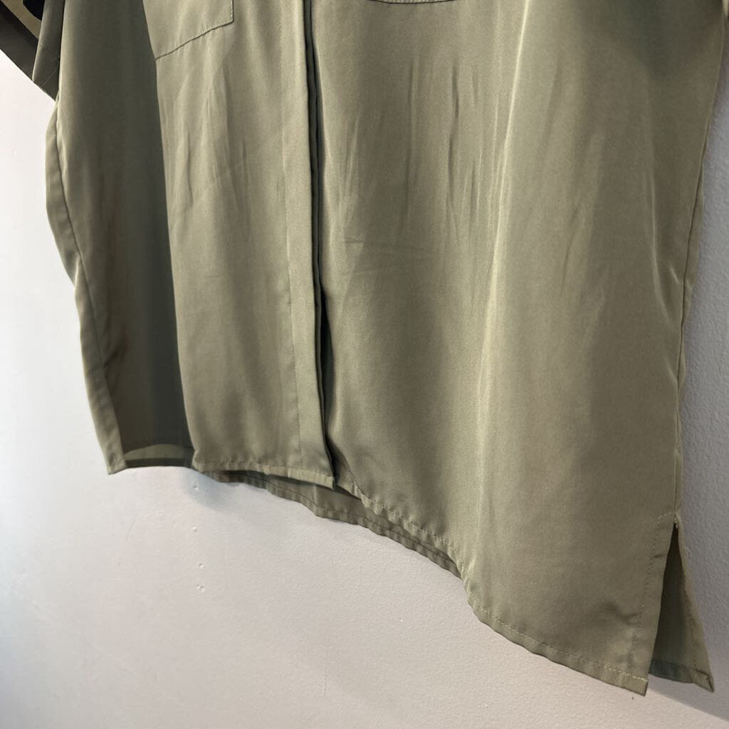 Vintage Neil Martin Green Short Sleeve Button Down Top Medium
