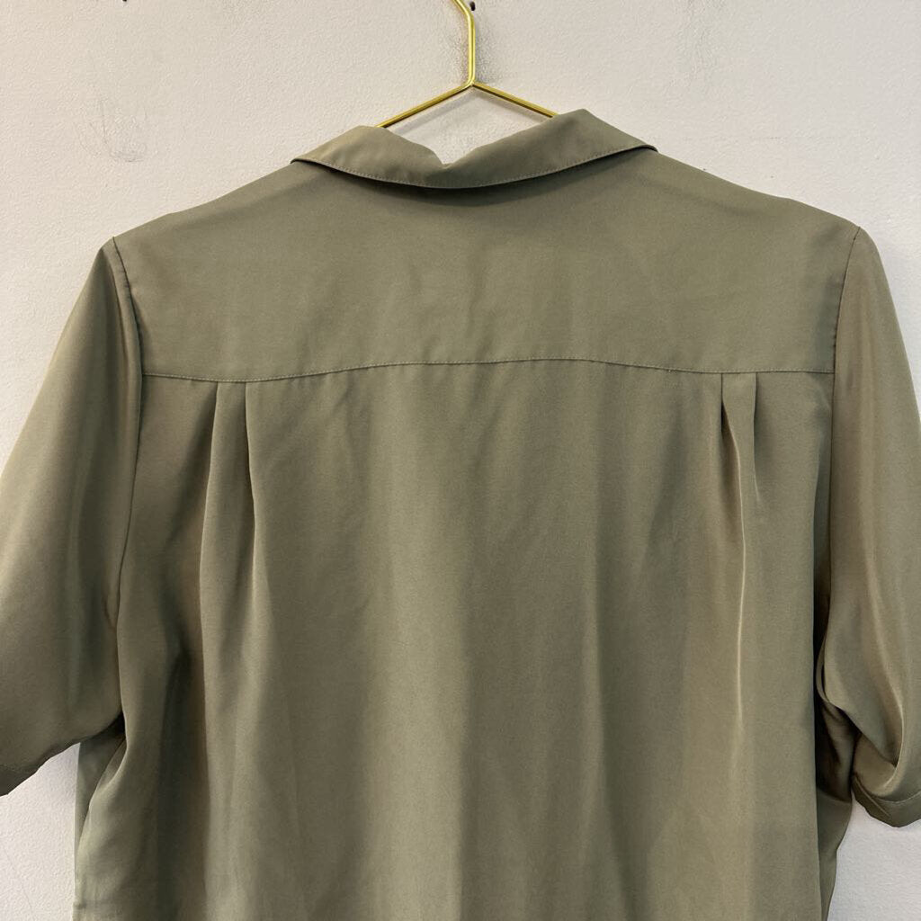 Vintage Neil Martin Green Short Sleeve Button Down Top Medium