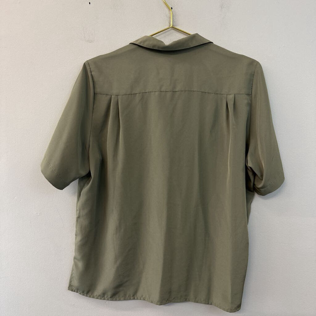 Vintage Neil Martin Green Short Sleeve Button Down Top Medium