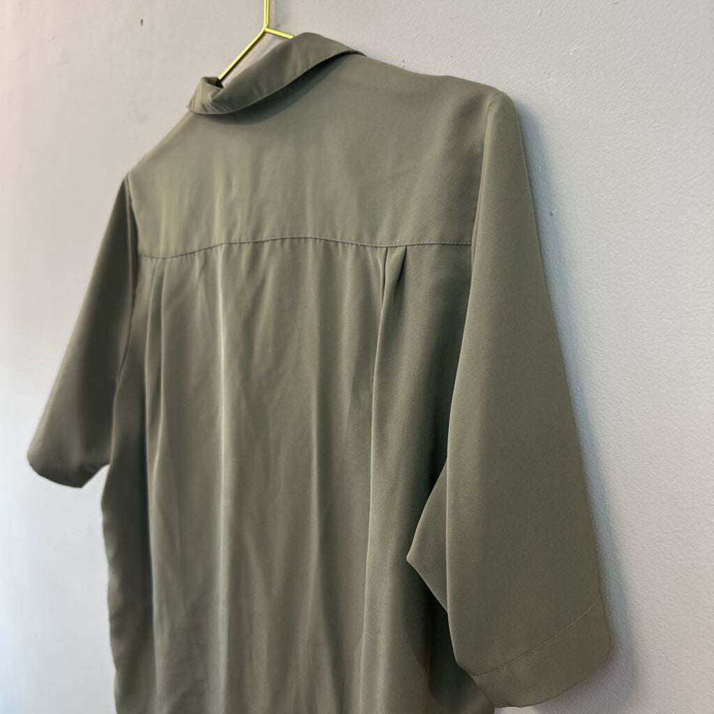 Vintage Neil Martin Green Short Sleeve Button Down Top Medium