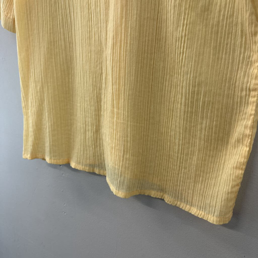 Vintage Kathy Comelli Yellow Short Sleeve Button Down Top Small