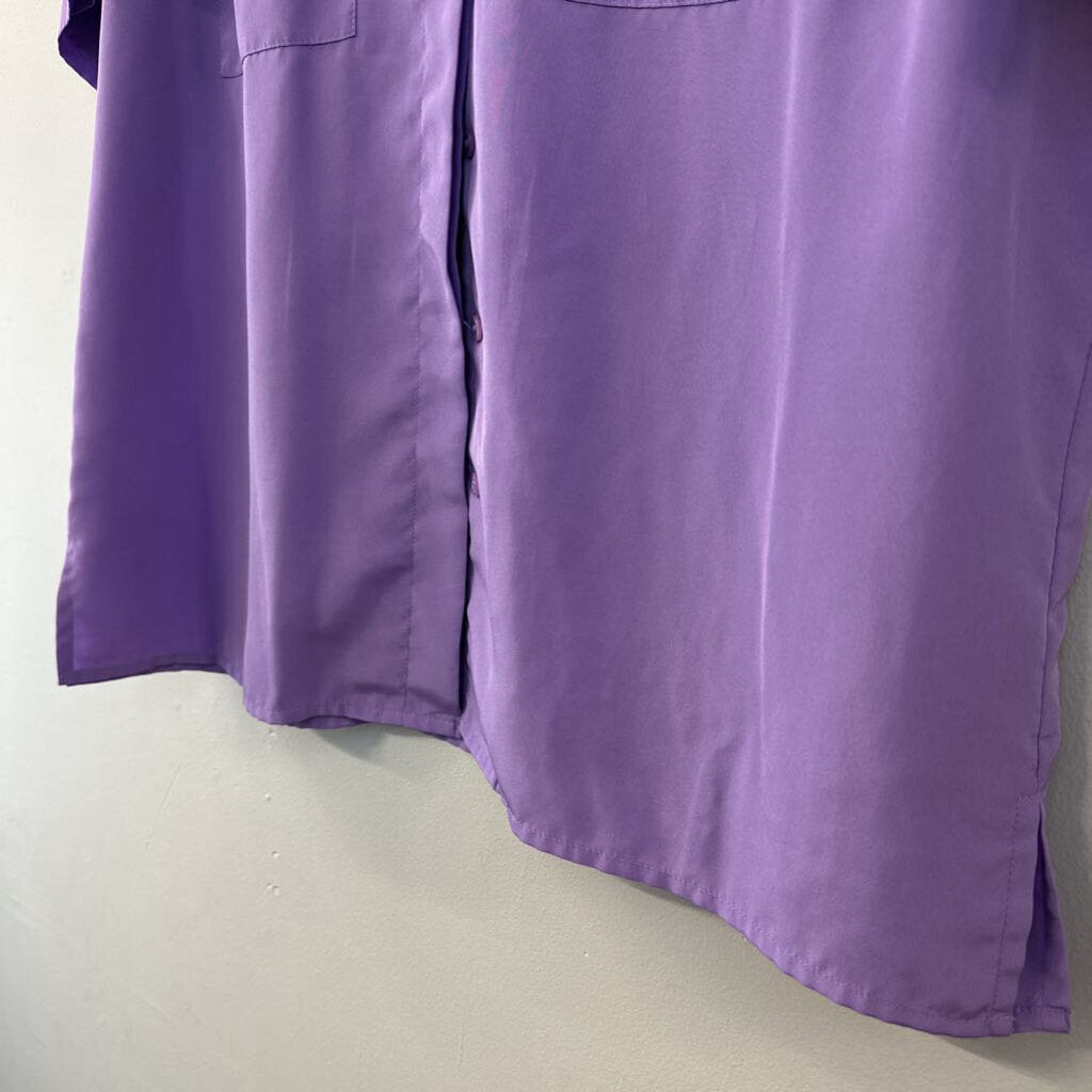 Vintage Neil Martin Purple Short Sleeve Button Down Top 14