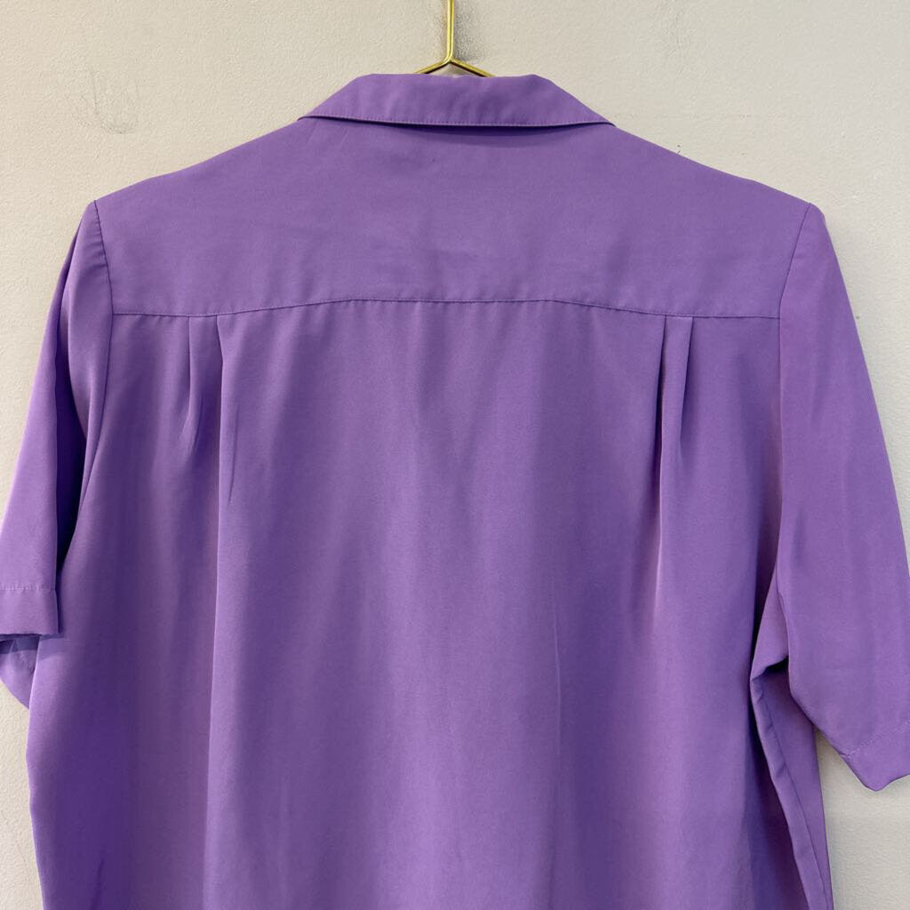 Vintage Neil Martin Purple Short Sleeve Button Down Top 14