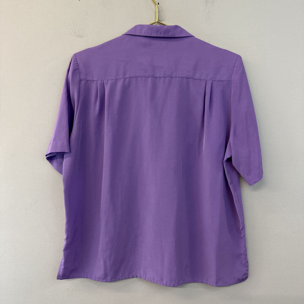 Vintage Neil Martin Purple Short Sleeve Button Down Top 14