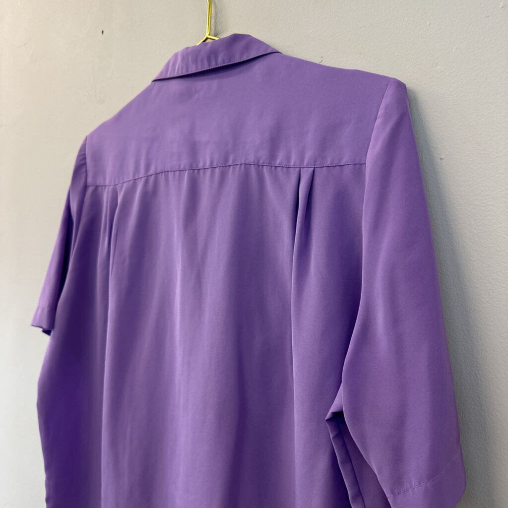 Vintage Neil Martin Purple Short Sleeve Button Down Top 14