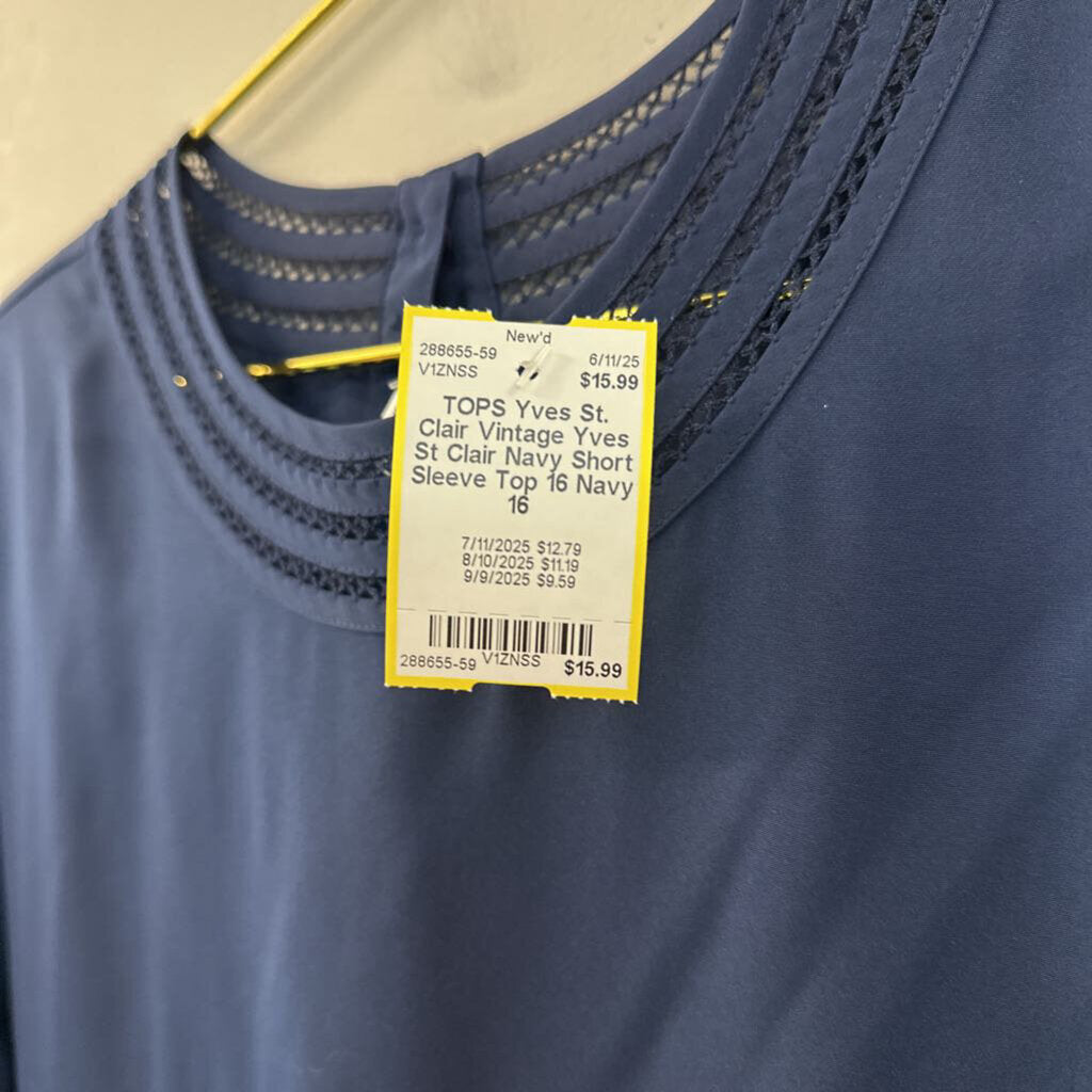 Vintage Yves St Clair Navy Short Sleeve Top 16