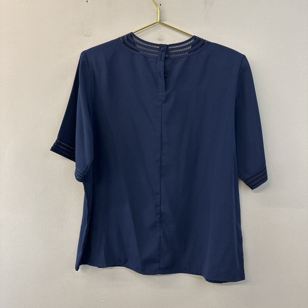 Vintage Yves St Clair Navy Short Sleeve Top 16