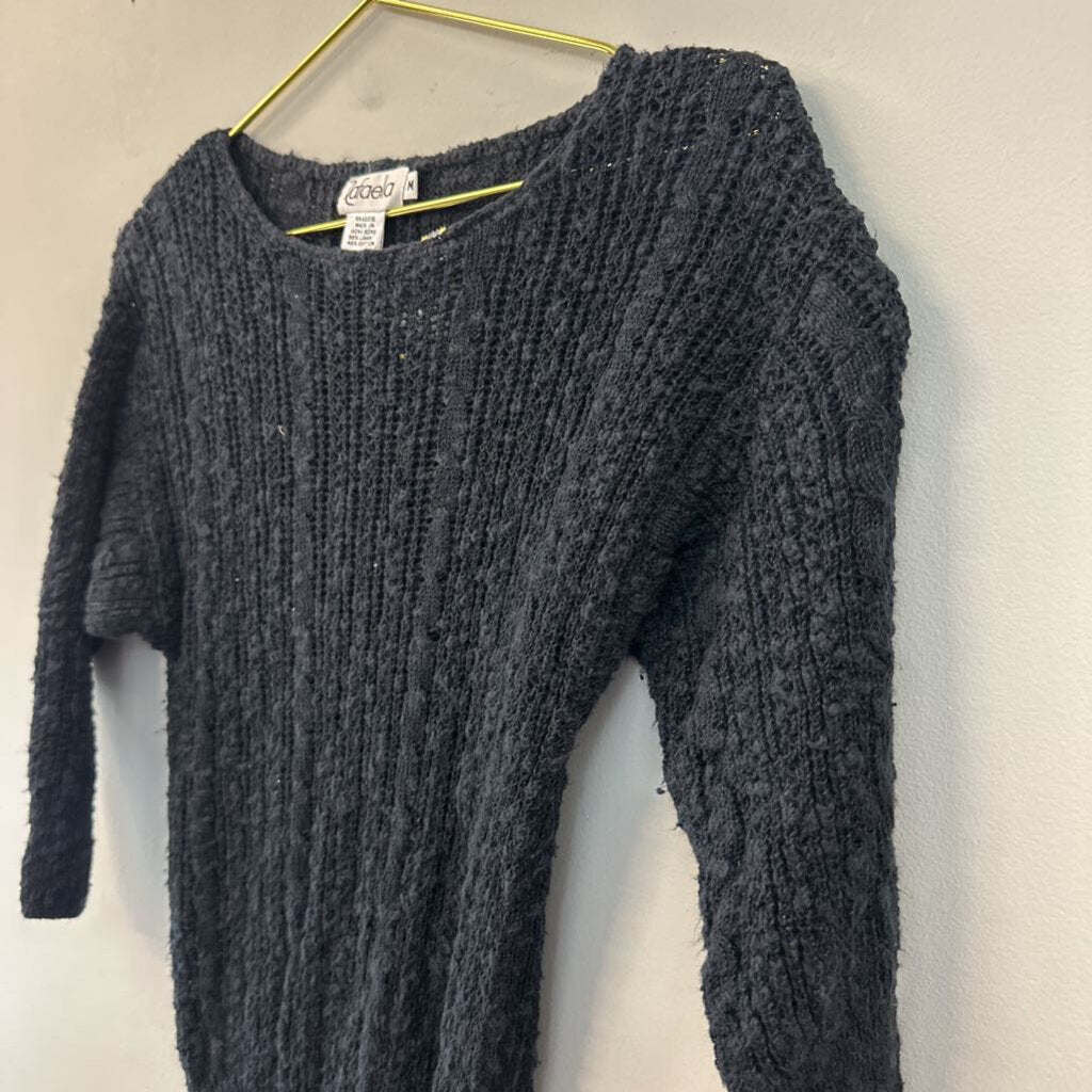 Vintage Rafaella Black Knit Long Sleeve Sweater Top Medium