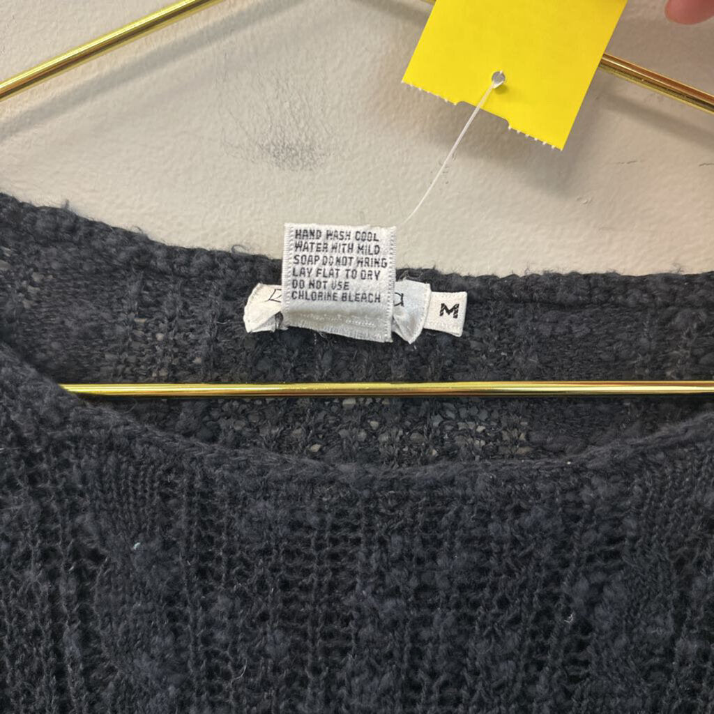 Vintage Rafaella Black Knit Long Sleeve Sweater Top Medium