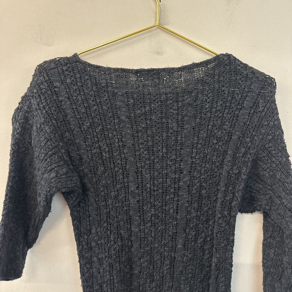 Vintage Rafaella Black Knit Long Sleeve Sweater Top Medium