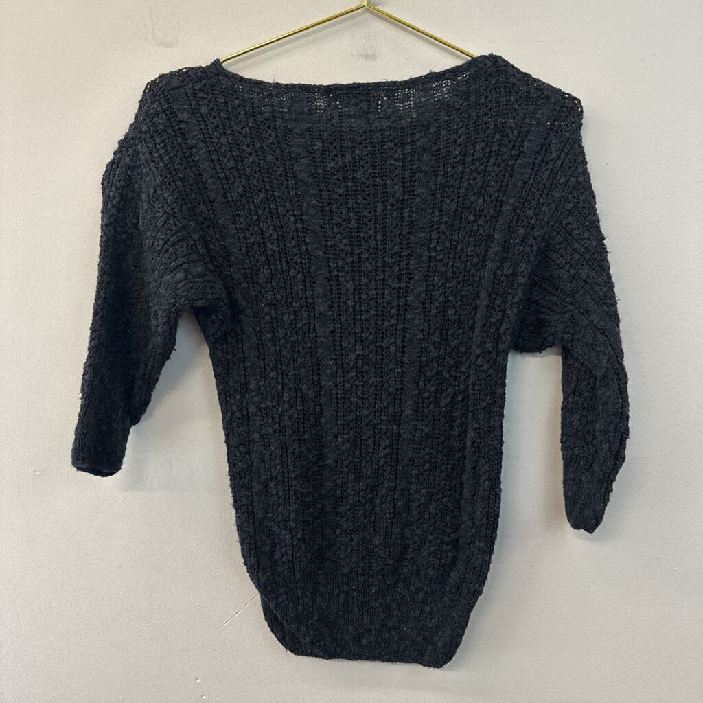 Vintage Rafaella Black Knit Long Sleeve Sweater Top Medium