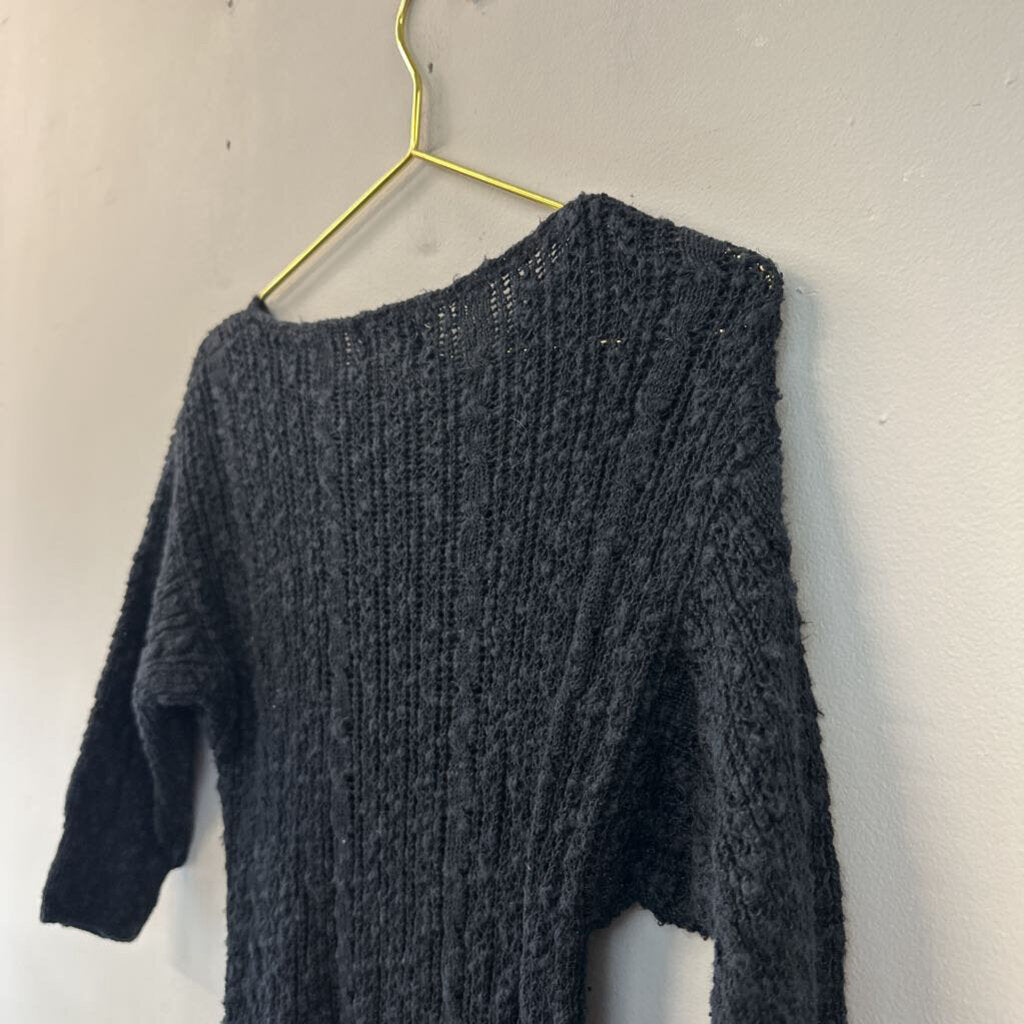 Vintage Rafaella Black Knit Long Sleeve Sweater Top Medium