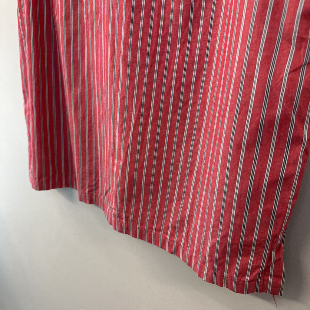 Vintage Diane Peterson Red Striped Sleeveless Button Down Top Large