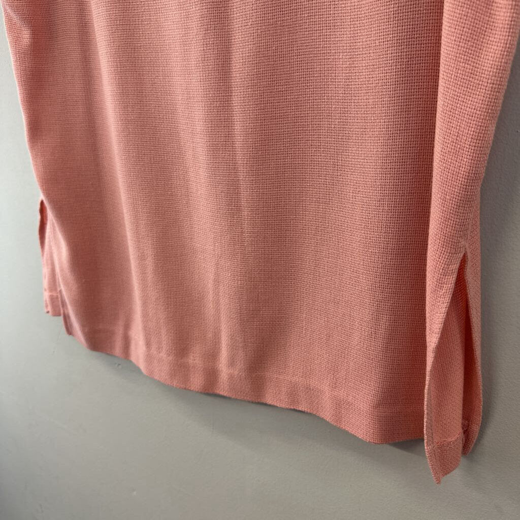 Vintage Pink Knit Sleeveless Button Front Top Medium