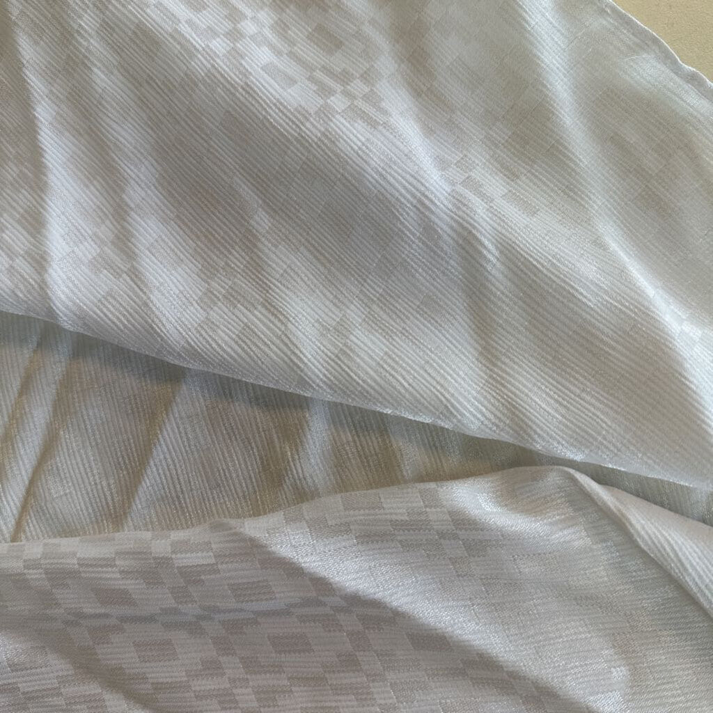 White Print Hair Wrap Scarf