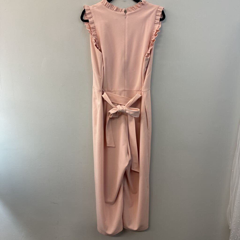 Sandra Darren Pink Ruffle Trim Jumpsuit 14