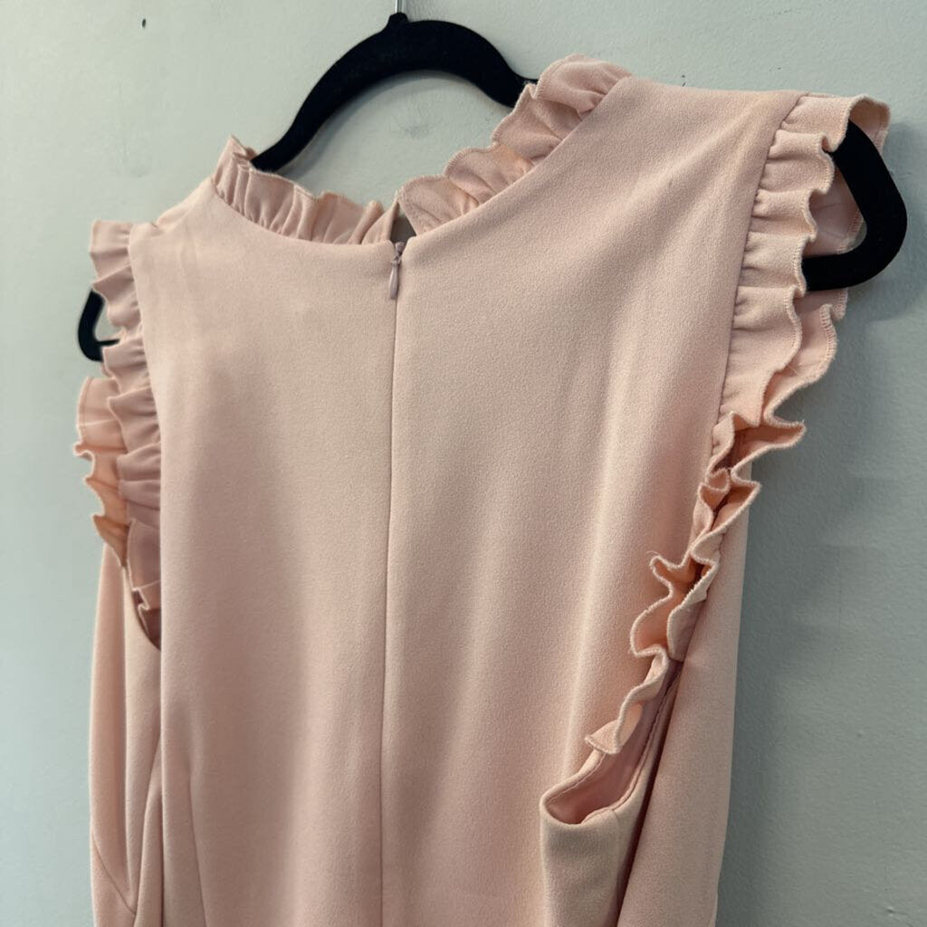 Sandra Darren Pink Ruffle Trim Jumpsuit 14