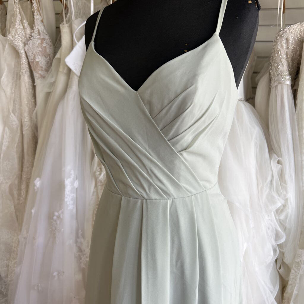 Sorella Vita Sage Green V Neck Long Formal Dress 10