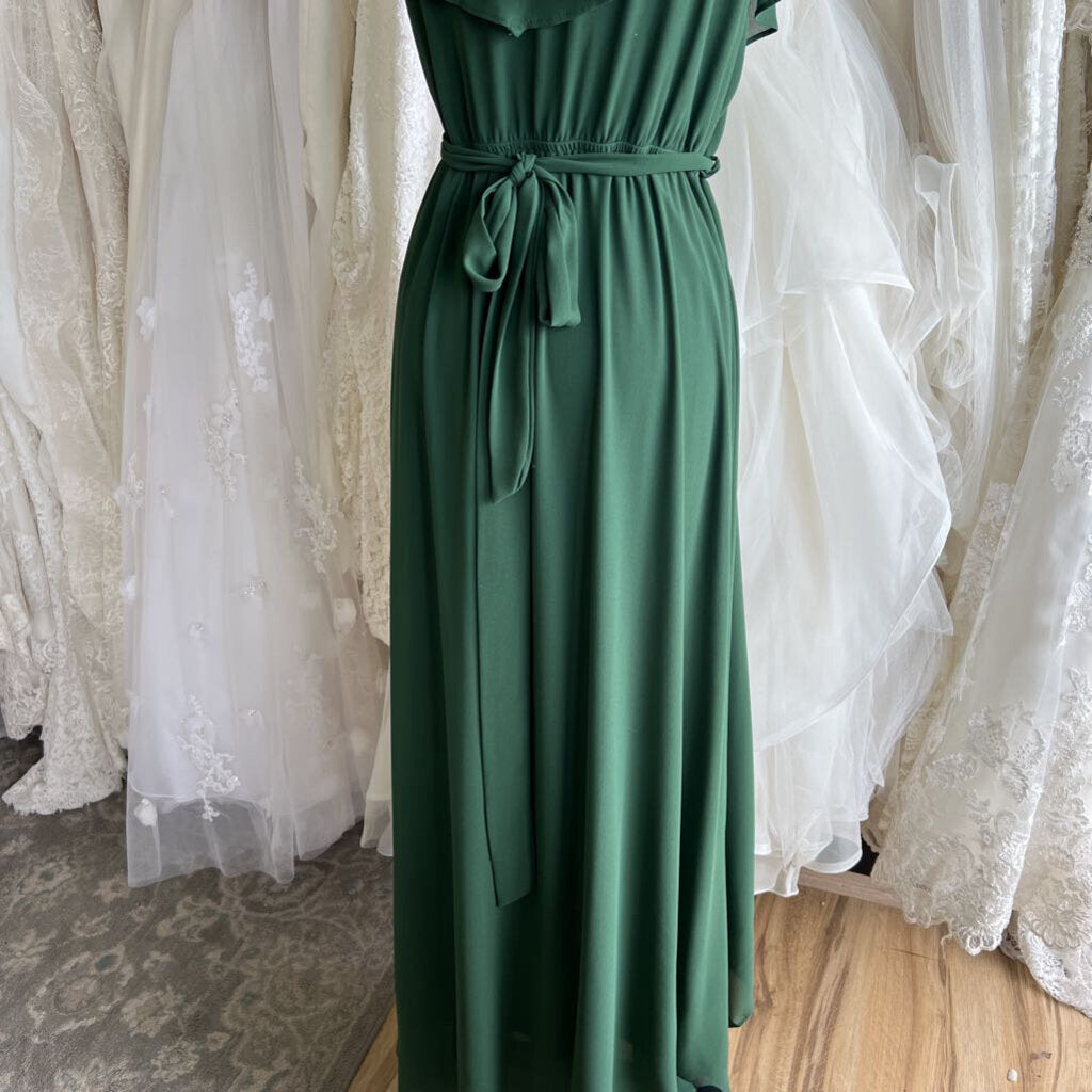 Baltic Born Green Ruffle Sleeve Long Formal Dress Extra Large