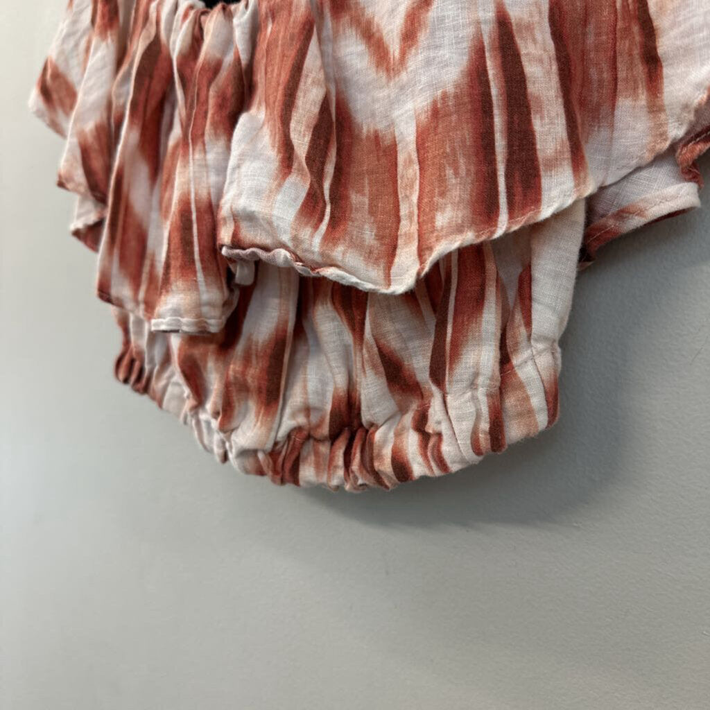 Banana Republic Orange/ White Print Cropped Off Shoulder Top Extra Small