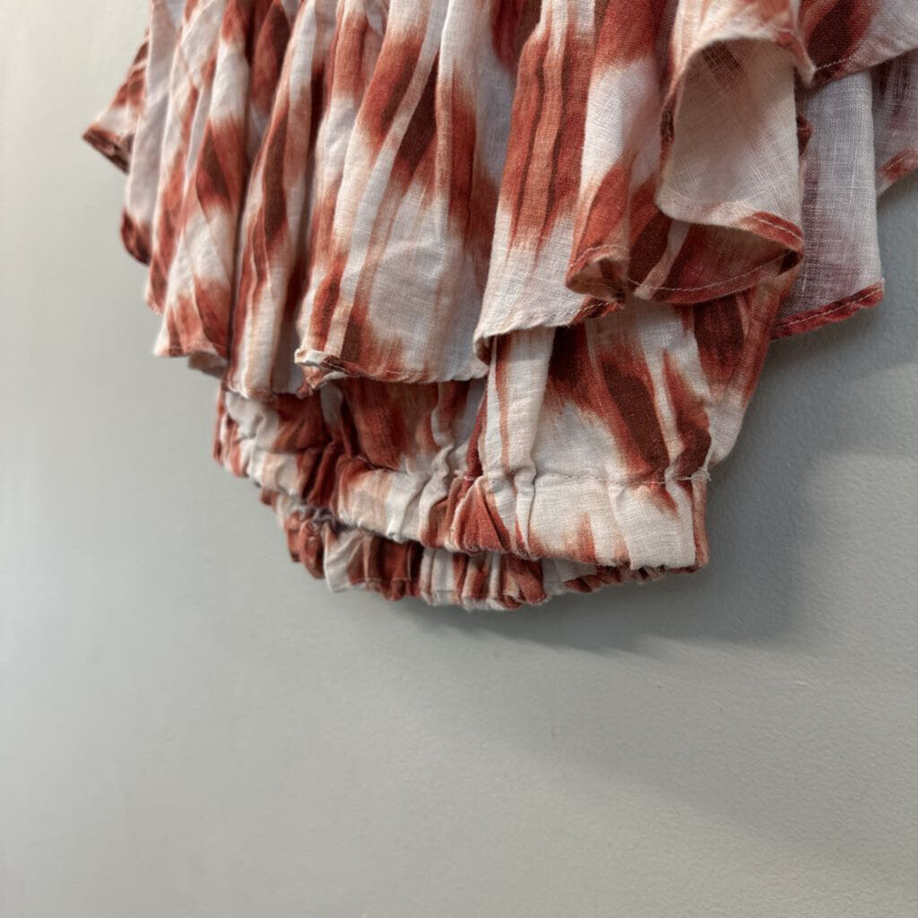 Banana Republic Orange/ White Print Cropped Off Shoulder Top Extra Small