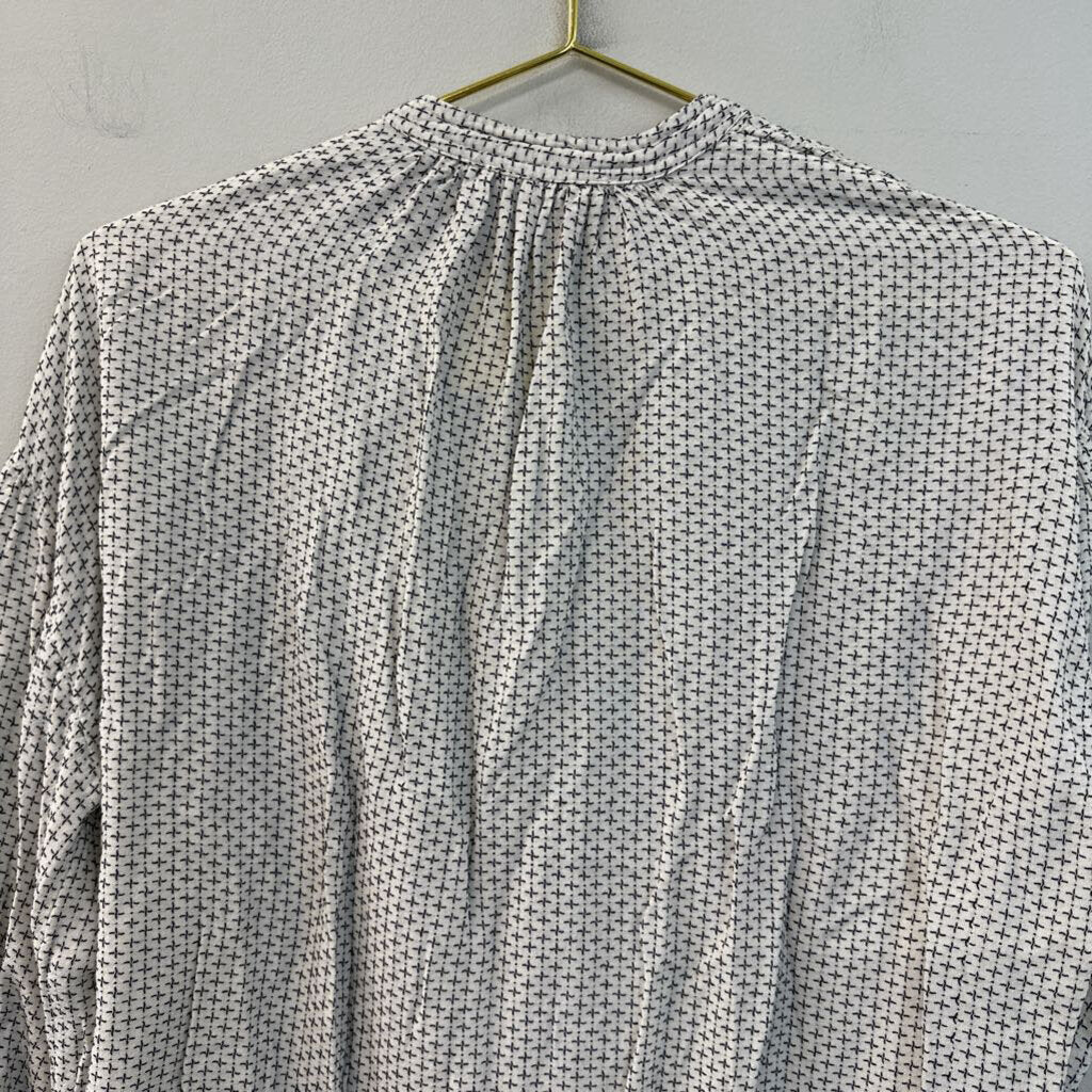 Lou and Grey White/ Black Print Long Sleeve Top Extra Small