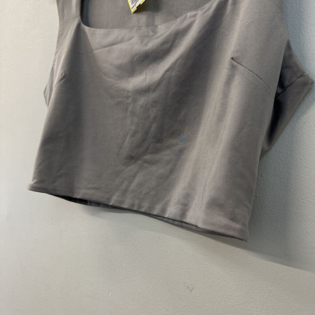 Grey Cropped Tank Top Medium