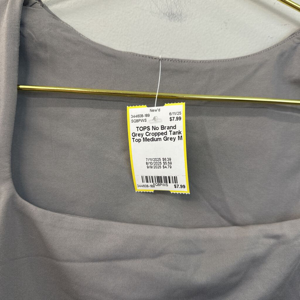 Grey Cropped Tank Top Medium