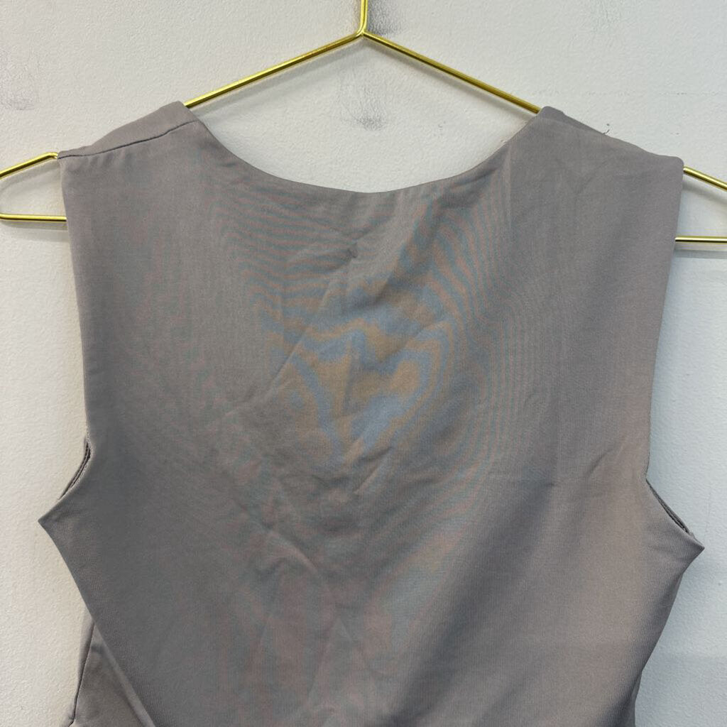 Grey Cropped Tank Top Medium