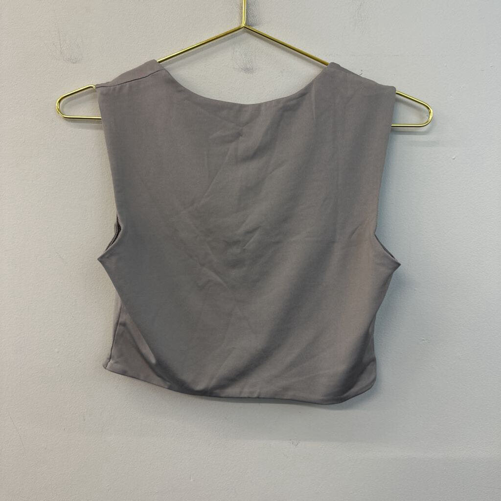 Grey Cropped Tank Top Medium