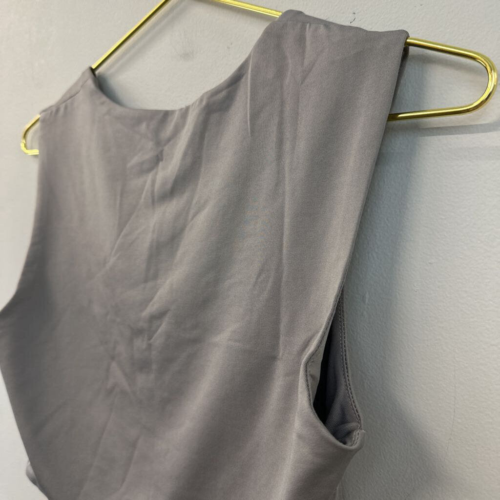 Grey Cropped Tank Top Medium