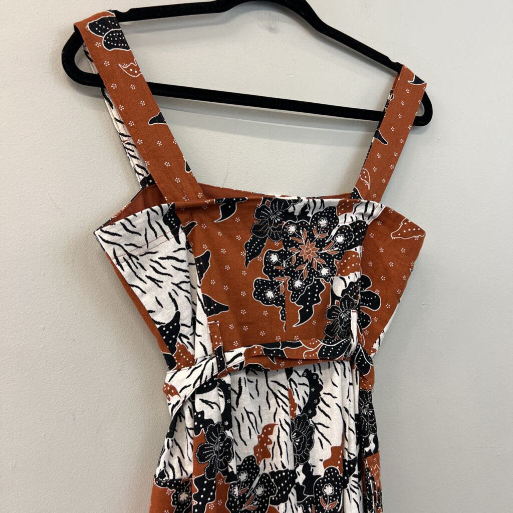 House of Harlow 1960 Brown/ Black Print Button Front Romper 4