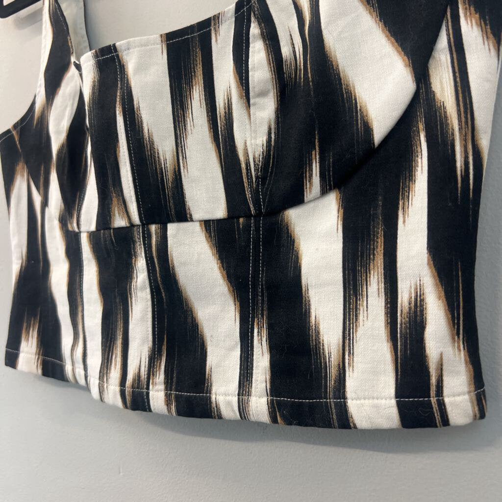 Banana Republic Black/ White Print Cropped Tank Top 4