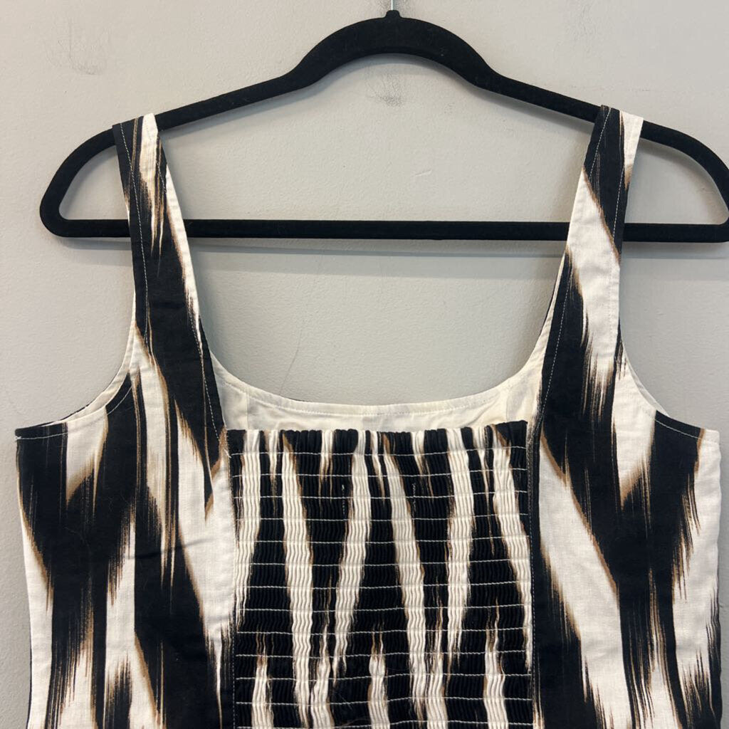 Banana Republic Black/ White Print Cropped Tank Top 4