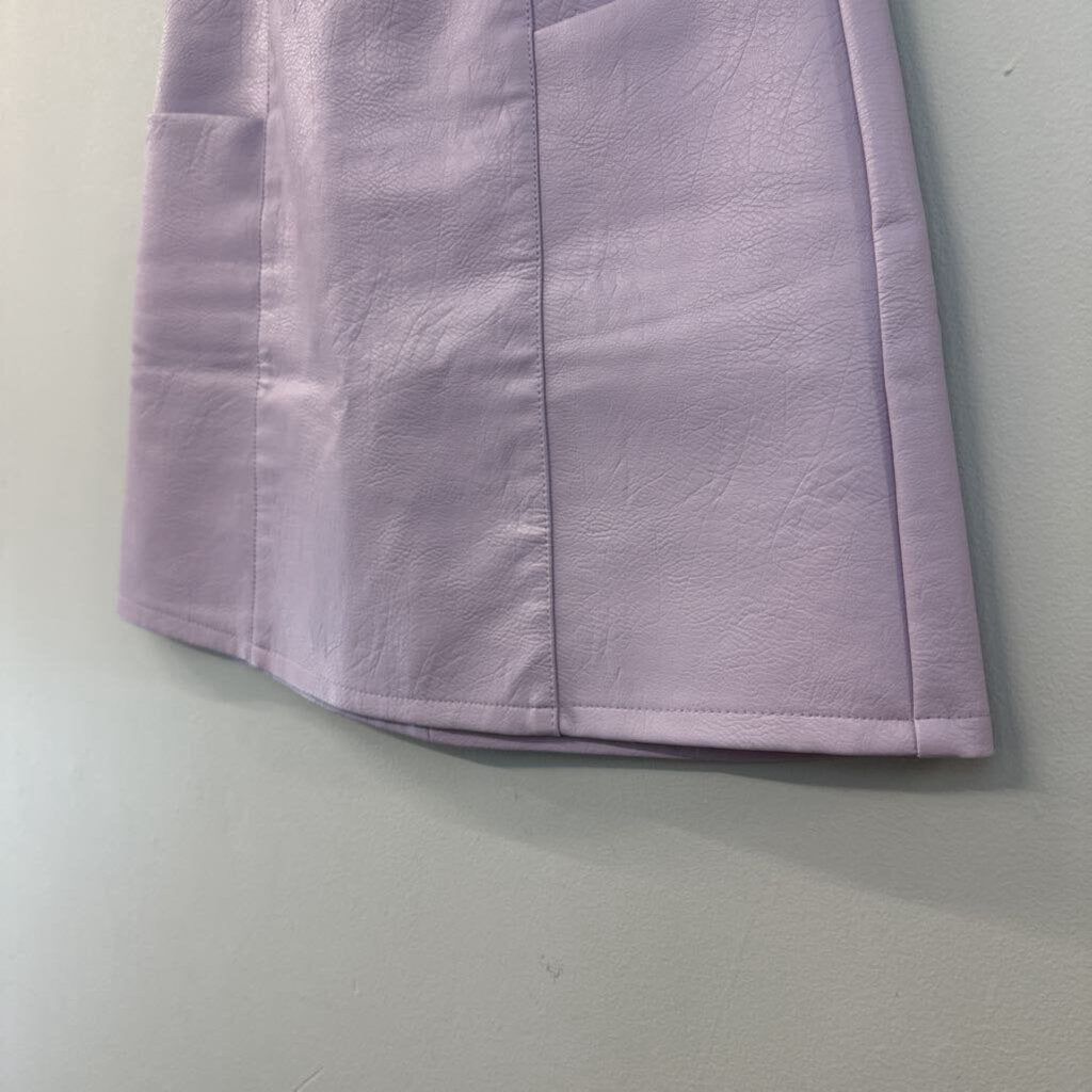 Haute Monde Purple Leather Mini Skirt Small