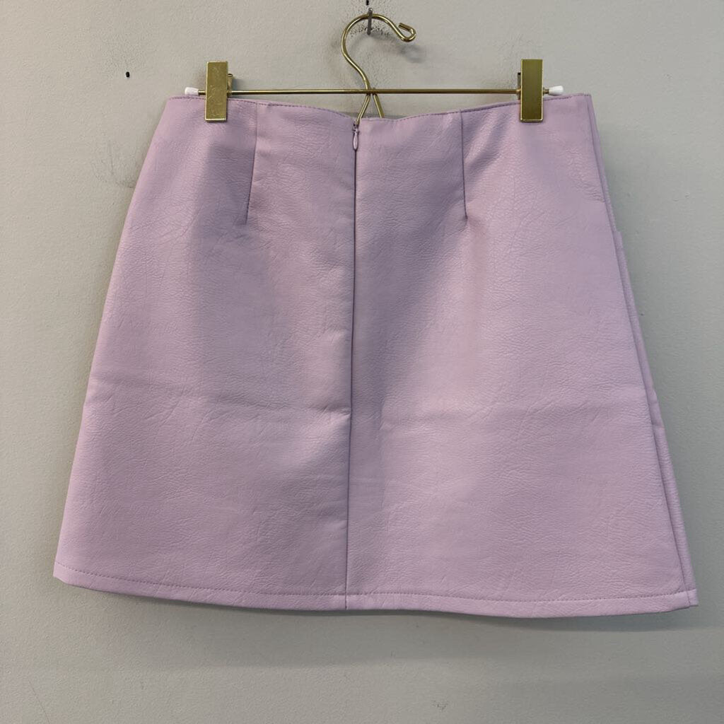 Haute Monde Purple Leather Mini Skirt Small