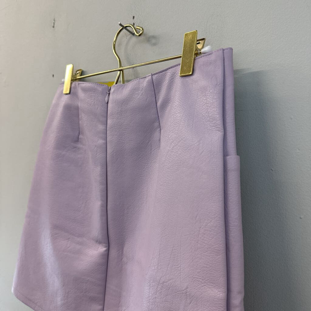 Haute Monde Purple Leather Mini Skirt Small
