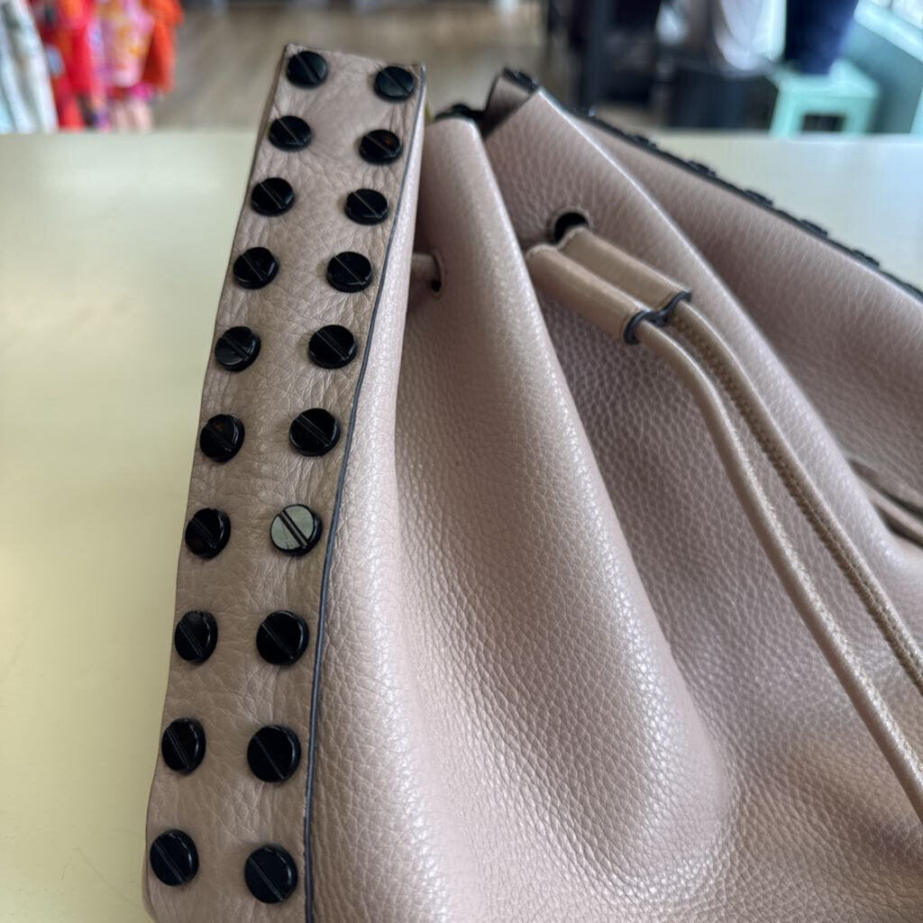 Rebecca Minkoff Pink Leather/ Black Stud Bucket Purse