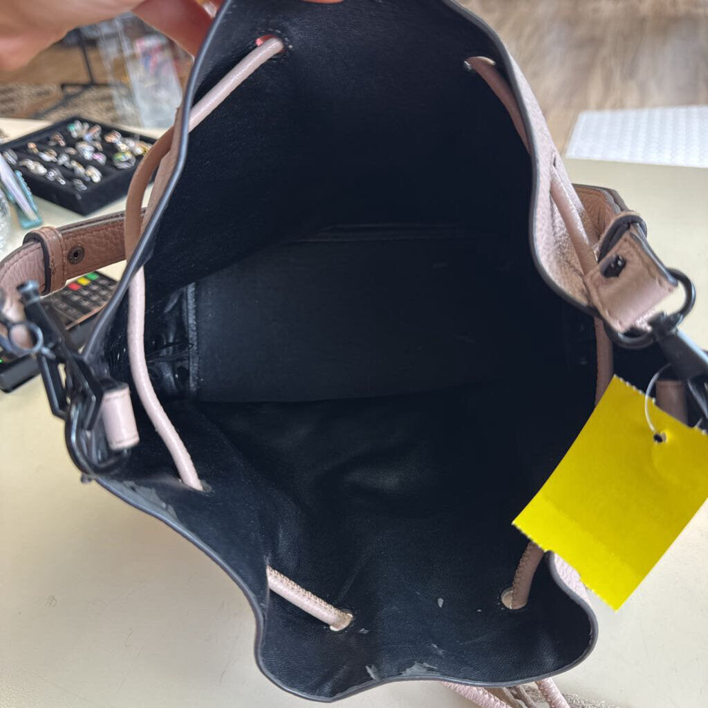 Rebecca Minkoff Pink Leather/ Black Stud Bucket Purse