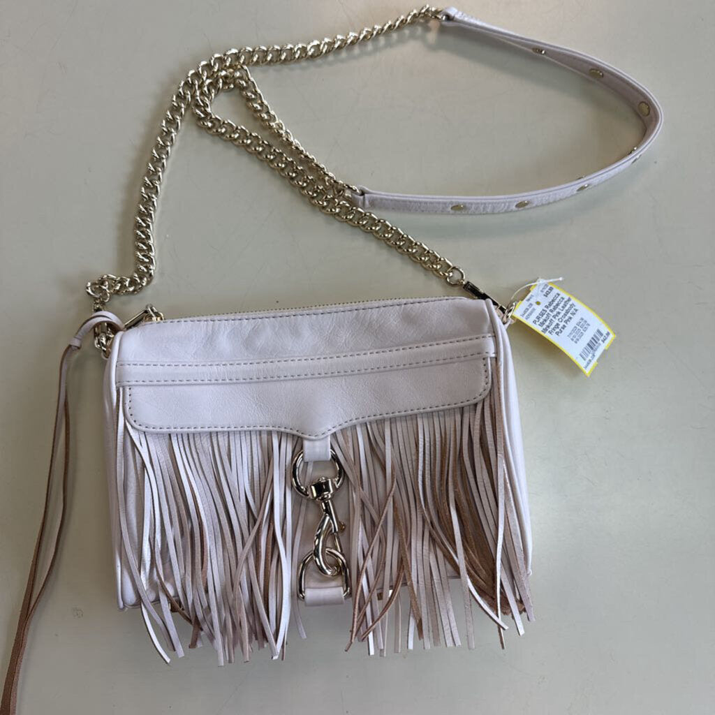 Rebecca Minkoff Pink Leather Fringe Crossbody Purse