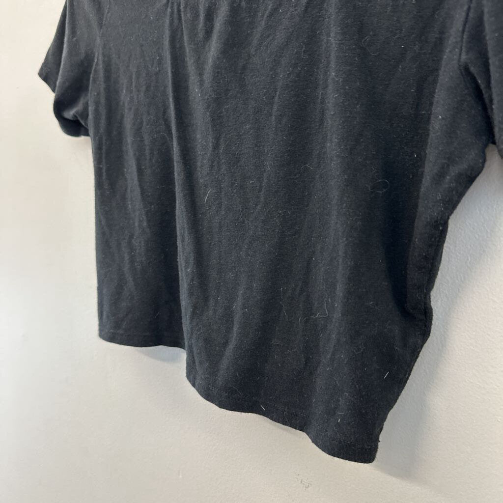 Black Cropped Short Sleeve Top Small