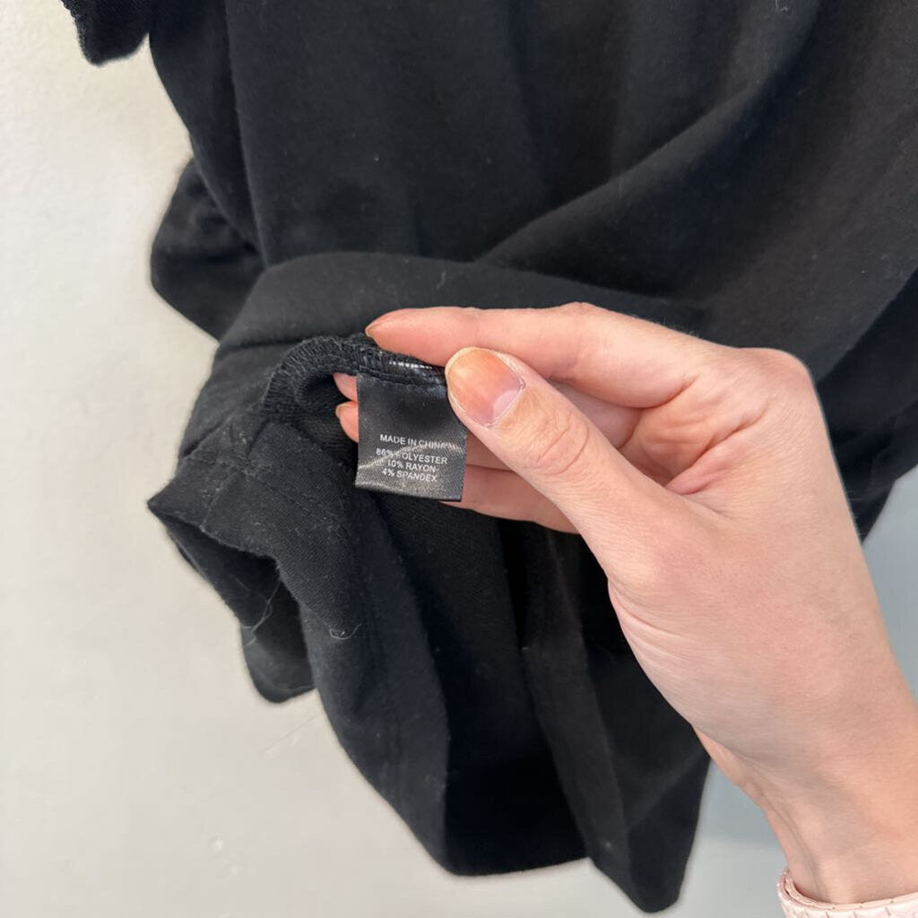 Drew Black Short Ruffle Sleeve Top Extra Small