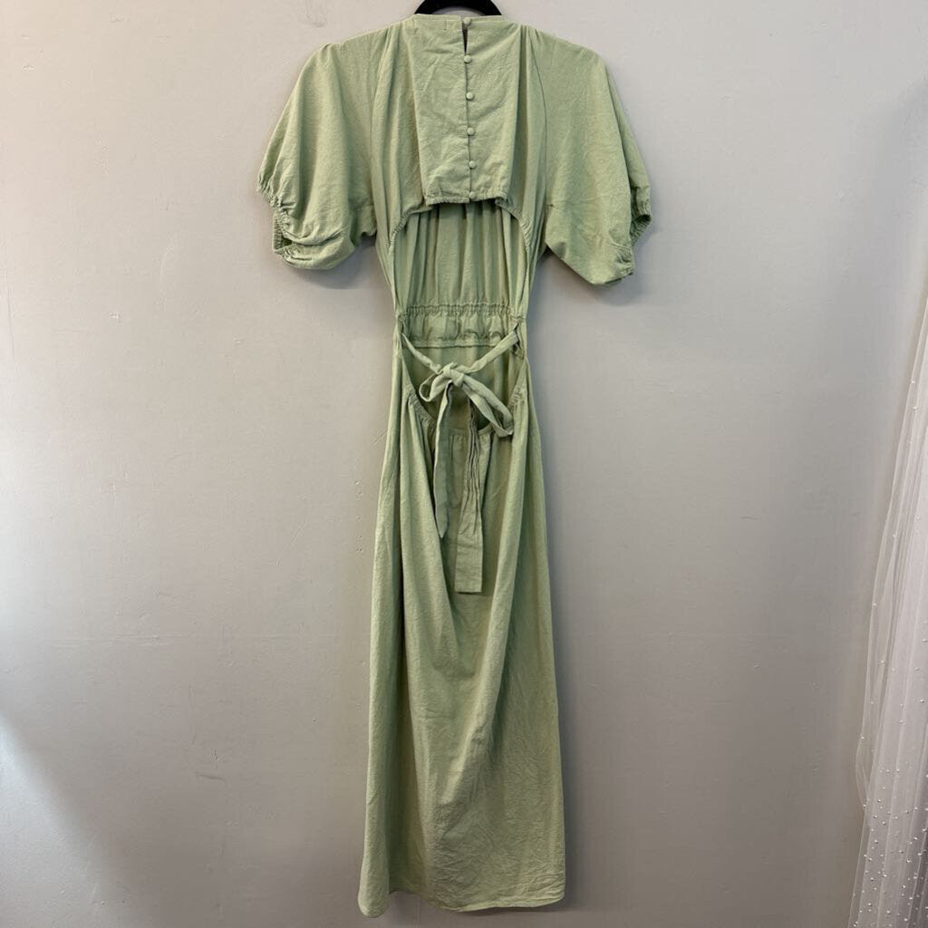 Nasty Gal Green Puffsleeve Maxi Dress Size 6