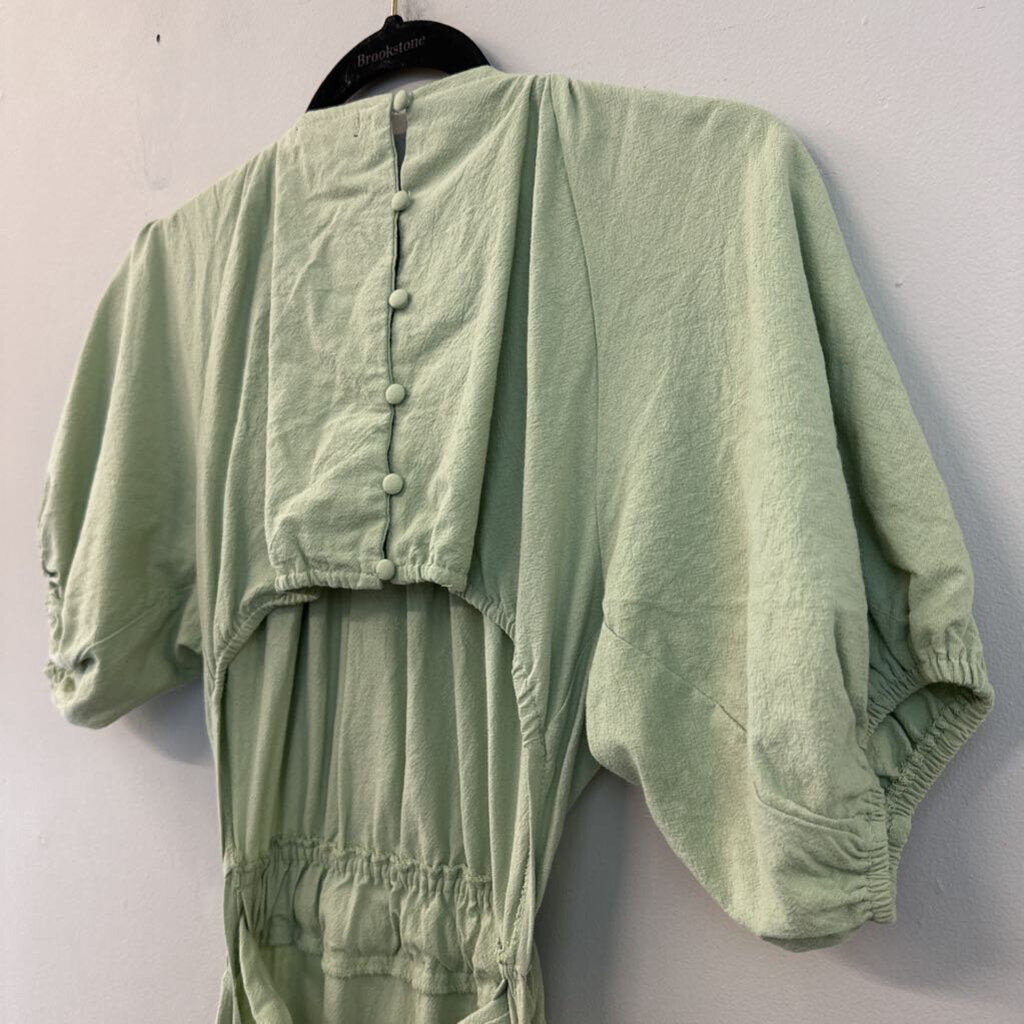 Nasty Gal Green Puffsleeve Maxi Dress Size 6