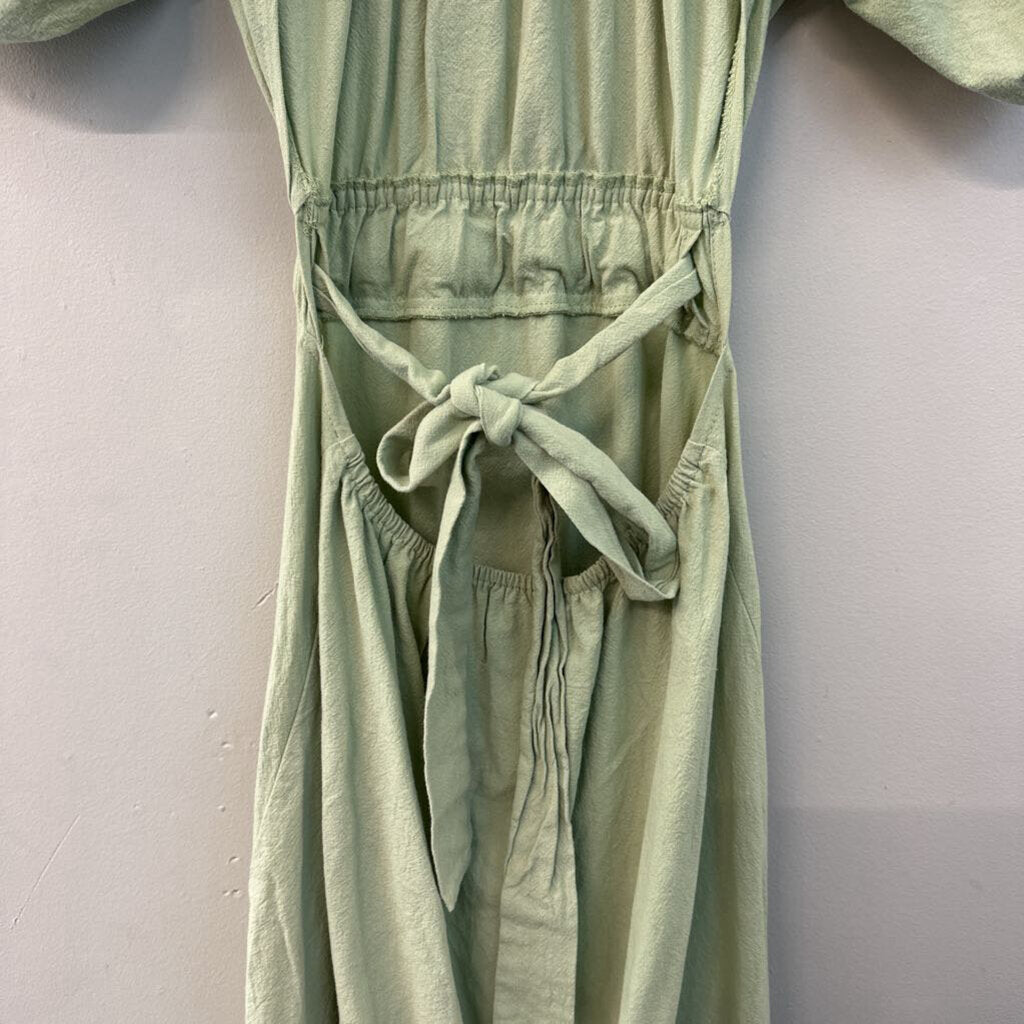 Nasty Gal Green Puffsleeve Maxi Dress Size 6