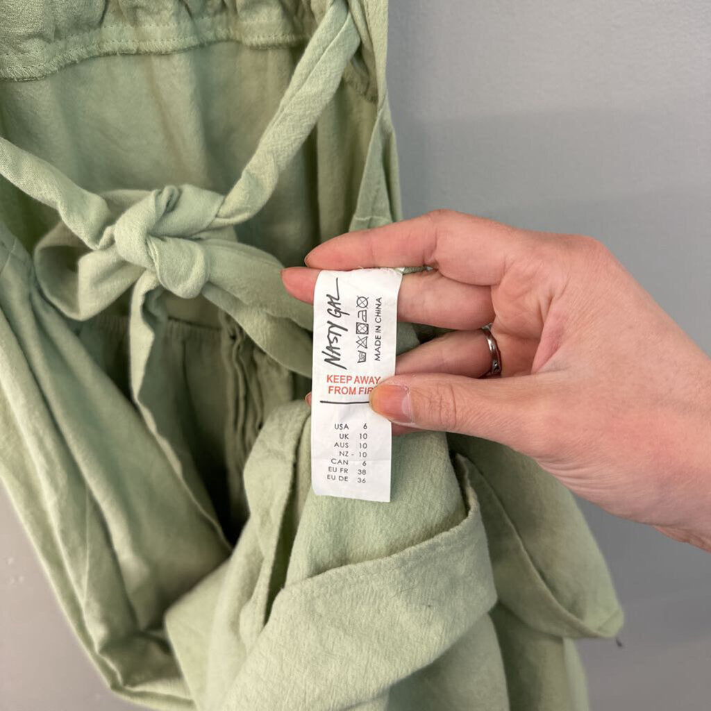 Nasty Gal Green Puffsleeve Maxi Dress Size 6