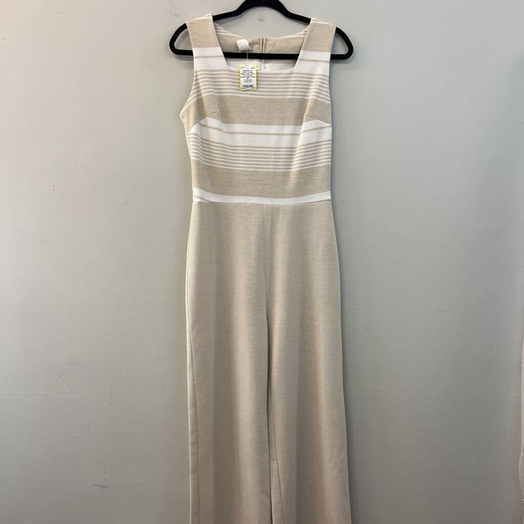 Vintage Beige/ White Stripe Top Jumpsuit Medium
