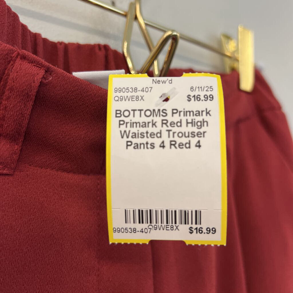 Primark Red High Waisted Trouser Pants 4