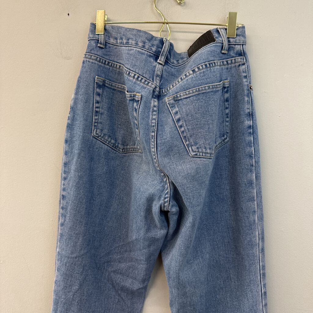 NY Jeans Medium Wash Silver Shimmer Mom Jeans 6